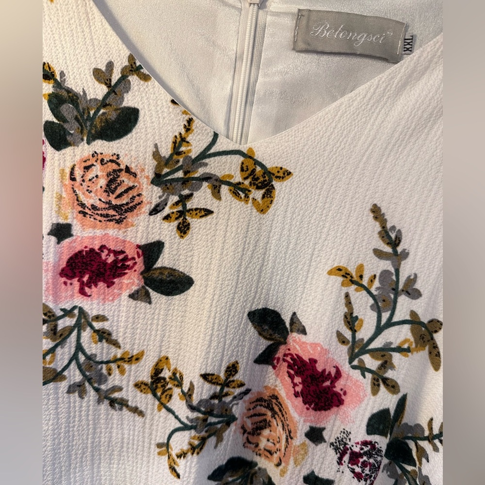 Chic Floral Midi Dress, sz XXL - Picture 2 of 6